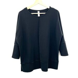 Spanx oversized boho slouchy crewneck top old money quiet luxury boxy S